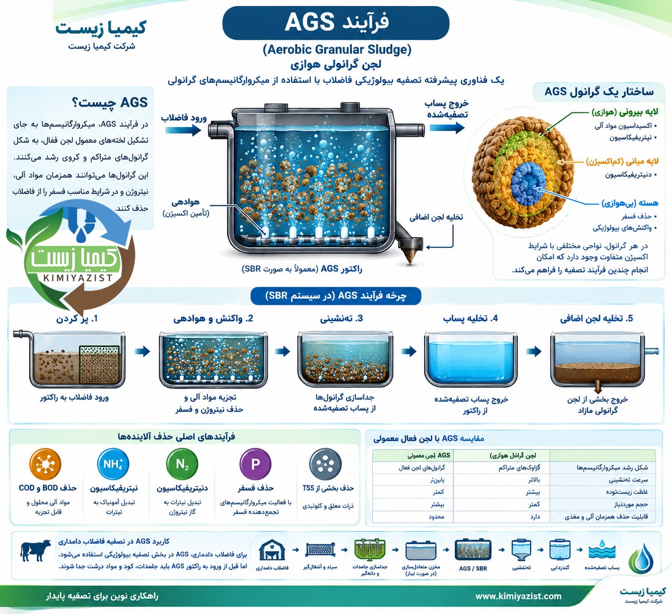 لجن گرانولی هوازی AGS لجن گرانولی هوازی AGS